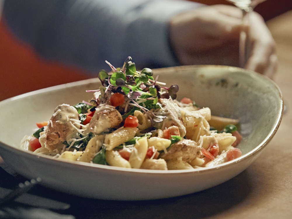 The Penne Salad with Chicken and Milestones Pesto